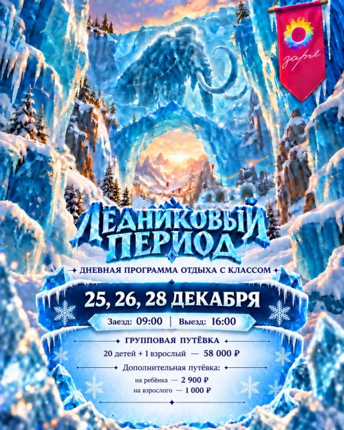 Ледниковый период: дневная программа отдыха всем классом 